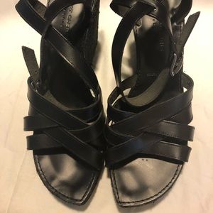 Robert Clergerie Wedge sandals fabri and leather 8